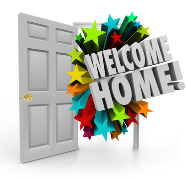 Welcome Home 3d Stars Open Door Greeting Homecoming