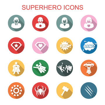 superhero long shadow icons