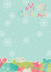 Background with Christmas presents  at flat style