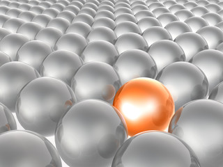 Red and grey spheres