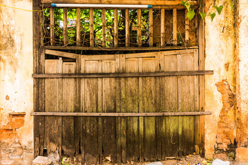 wooden grunge fence and gate