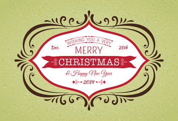 Merry Christmas Green Horizontal Card