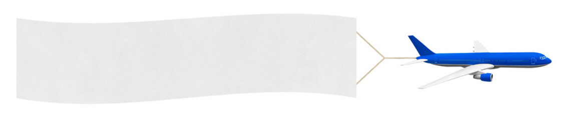 Flying airplane and banner