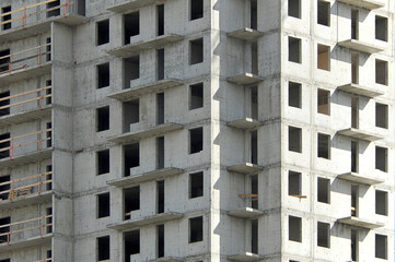 background of the construction of a concrete box of a modern bui