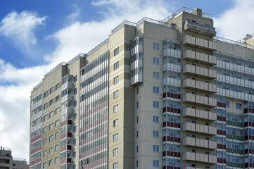 construction of a modern residential building