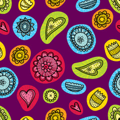 Cute seamless pattern with flowers.