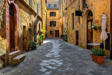 Fototapeta Toscania, Włochy, Montepulciano, zaułek obraz