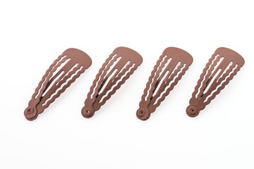 Hair clips isolated on white