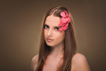 Naklejka premium Fashion Woman Portrait. Vogue Style Model. Stylish Makeup.