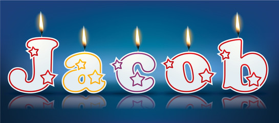 JACOB written with burning candles