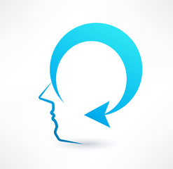 Thinking icon. Design logo.