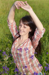 Happy smiling girl in nature