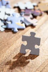 Closeup of Jigsaw Puzzle Piece