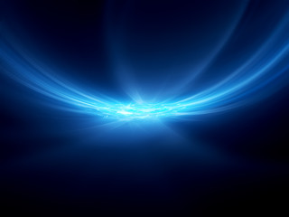 Blue glowing curves in space
