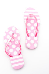 Flip flop fashion plastic shoes isolated on white background