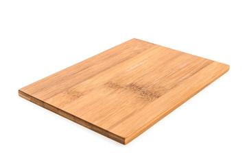 Wooden cutting board isolated on white background
