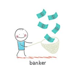 banker catches a net dollar