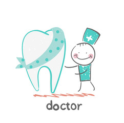 physician and patient tooth