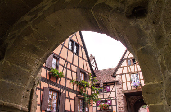 Maisons à colombages à Riquewihr, Alsace, Haut Rhin