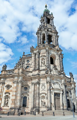 The building of the cathedral in Dresden (Germany)