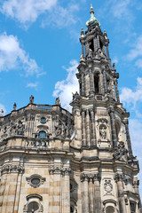 Fototapeta na wymiar Cathedral in Dresden on a blue sky background. Germany.
