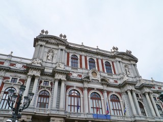 Fototapeta na wymiar The Palazzo Carignano in Turin in Italy