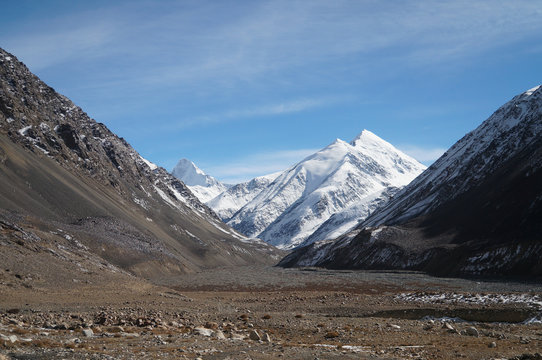 Mountains at Khunjerab pass at china-pakistan border in Northern