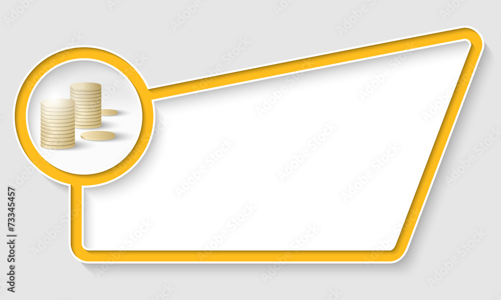 Poster yellow abstract box for text with coin