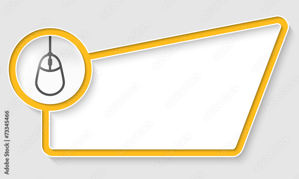 Fototapete yellow abstract box for text with mouse icon