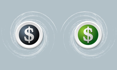 set of two icon with dollar symbol
