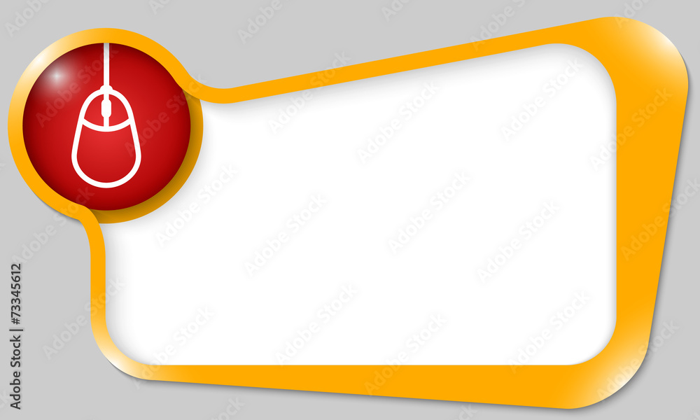 Fototapete yellow text box for any text with mouse icon