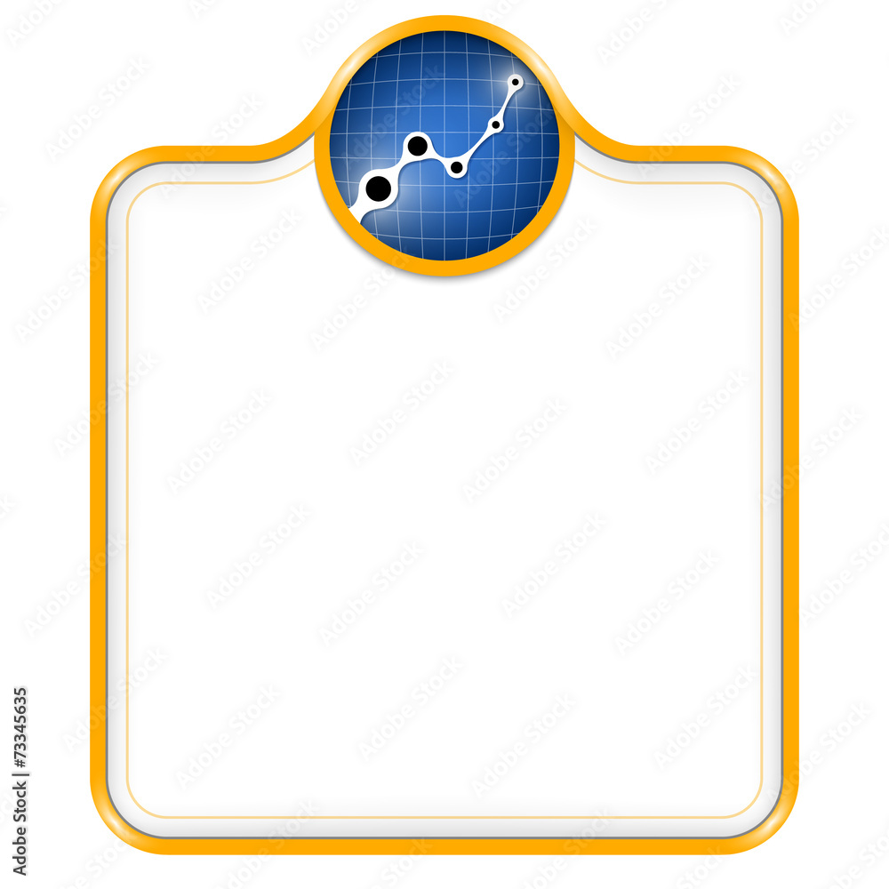 Poster yellow vector box for text with graph