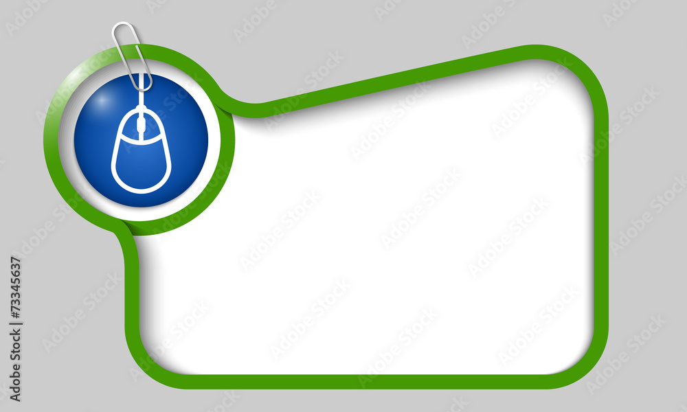 Fototapete vector text box for any text with mouse icon and paper clip