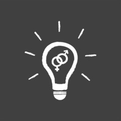 Idea Light Bulb Vector With Sex Symbol