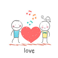 girl and guy listening to the melody of the heart