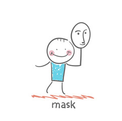 man holding a mask