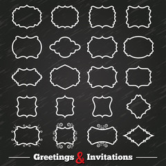 Blank vintage frames and labels. Retro banners.