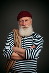 Handsome sailor isolated. Seaman.