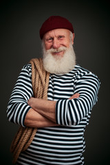 Handsome sailor isolated. Seaman.