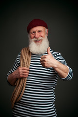 Handsome sailor isolated. Seaman.