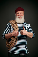 Handsome sailor isolated. Seaman.