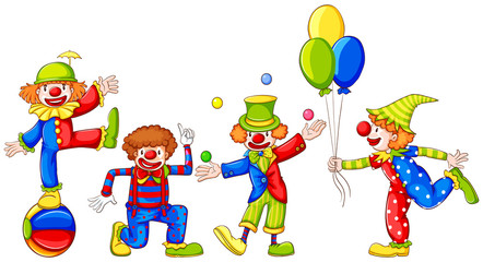 Obraz na płótnie Canvas Playful clowns