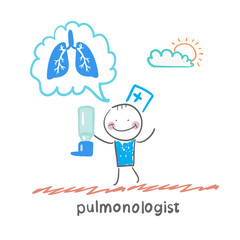 pulmonologist pulmonologist with asthma spray says lung