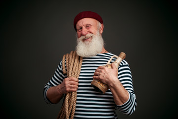 Handsome sailor isolated. Seaman.