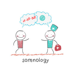 somnology speaks with the patient about the disease and tablets