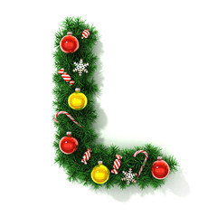 Christmas tree font letter L