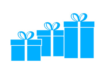 Blue gift icon on white background