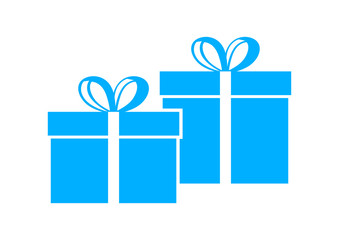 Blue gift icon on white background