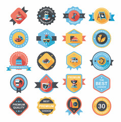 coffee badge design flat background set, eps10