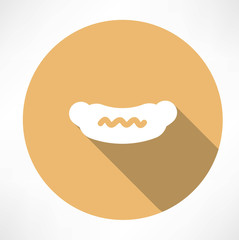 Sausage with mustard icon